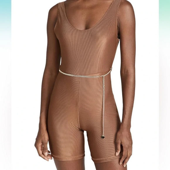 NWT WeWoreWhat Scoop Romper with Chain - Picture 1 of 5